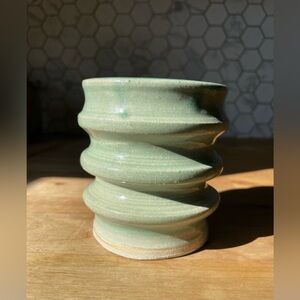 Handcrafted Ribbed Ceramic Mug